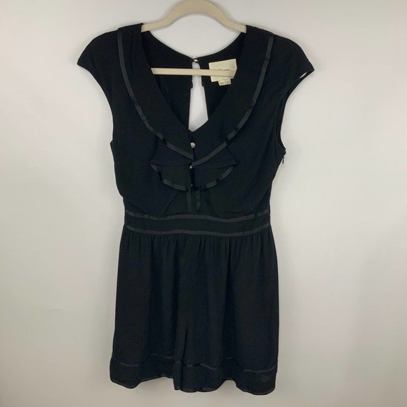 Anthropologie Elevenses Lexa Ruffle Romper Size 4 - Picture 9 of 9